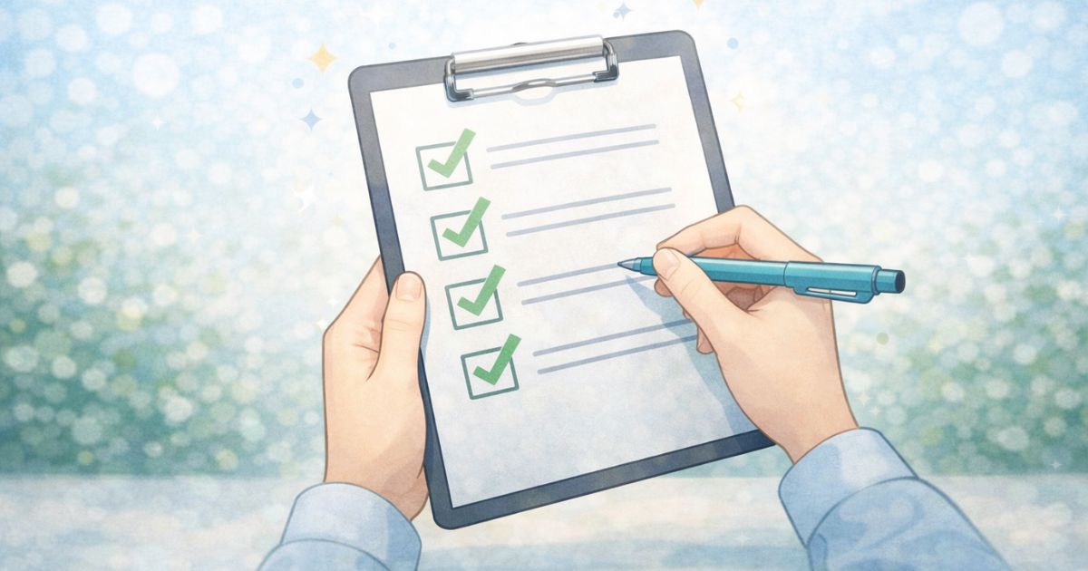 リネットジャパンの無料条件をチェックするイメージ チェックリストとPCアイコン