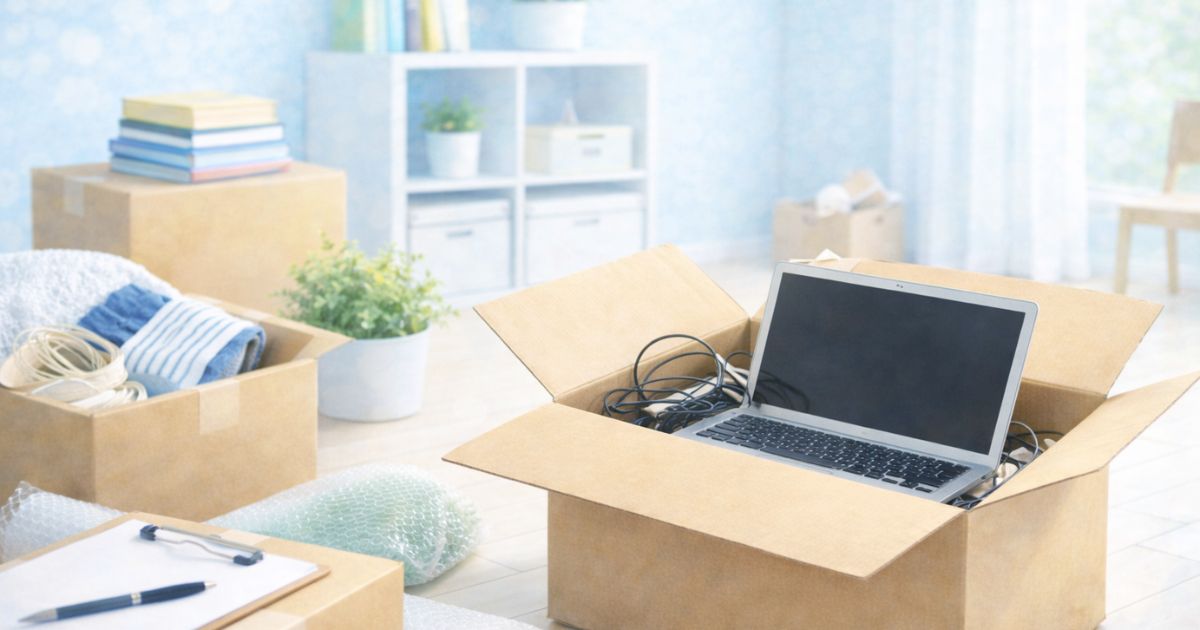 部屋の片付け中に追加のパソコンが見つかるイメージ（リネットジャパン 2回目 利用ケース）