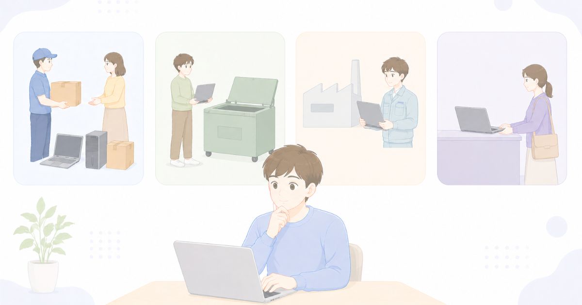 パソコンの処分方法を複数比較しているイメージ