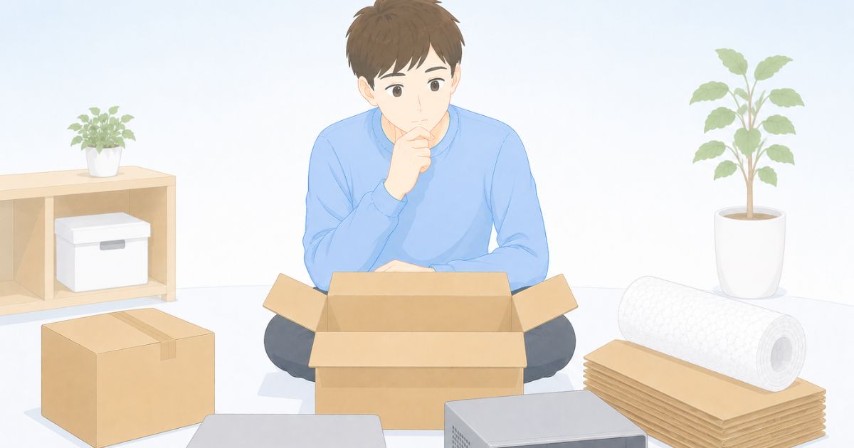 リネットジャパンの梱包で疑問を感じている人のイメージ