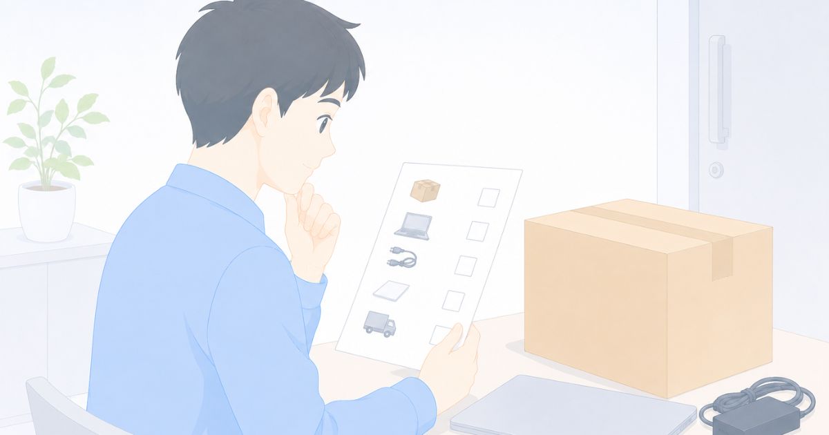 リネットジャパンの集荷前にチェック項目を確認しているイメージ